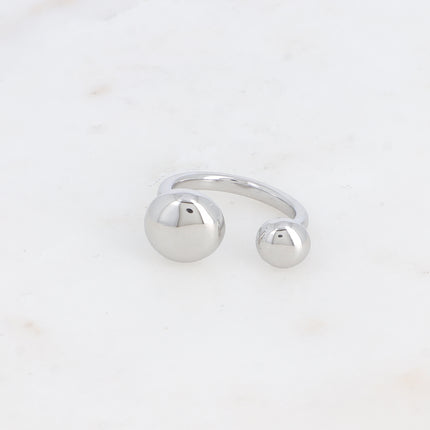 Bague ouverte - 2 boules aplaties