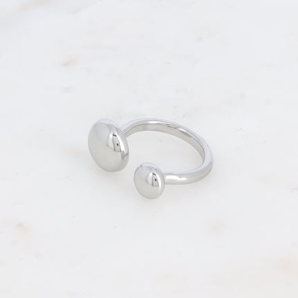 Bague ouverte - 2 boules aplaties