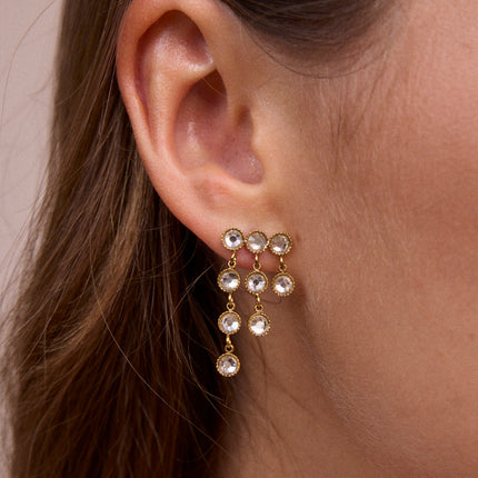 Boucles pendantes - petits cristaux taillés