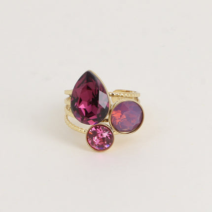 Bague Trilogie Goutte - cristaux Swarovski® goutte et rondes