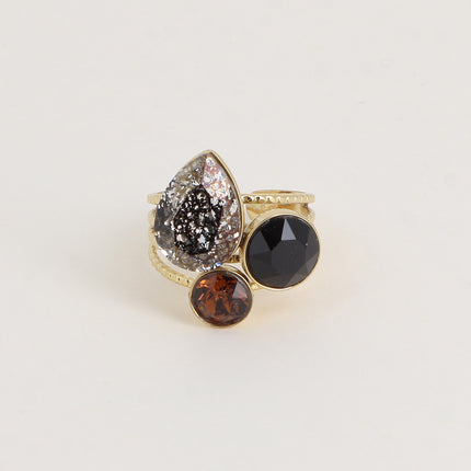 Bague Trilogie Goutte - cristaux Swarovski® goutte et rondes