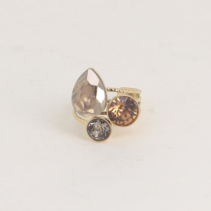 Teardrop Trilogy Ring - Swarovski® teardrop and round crystals