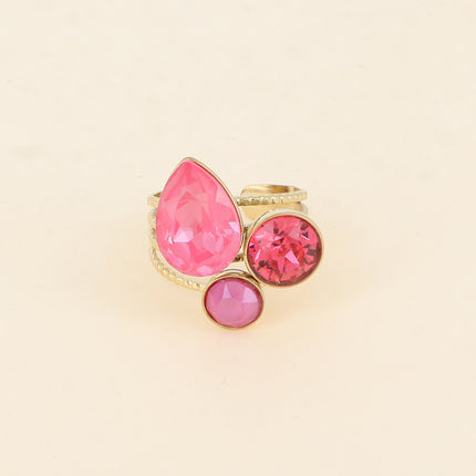 Bague Trilogie Goutte - cristaux Swarovski® goutte et rondes