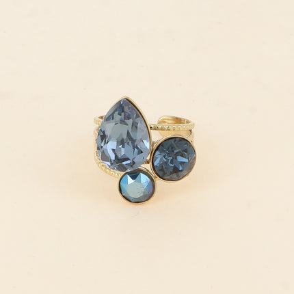 Bague Trilogie Goutte - cristaux Swarovski® goutte et rondes