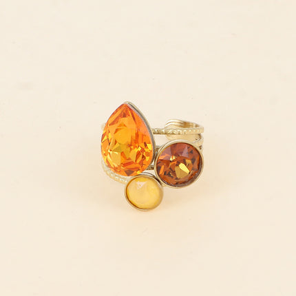 Bague Trilogie Goutte - cristaux Swarovski® goutte et rondes
