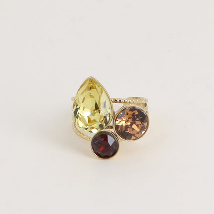 Bague Trilogie Goutte - cristaux Swarovski® goutte et rondes