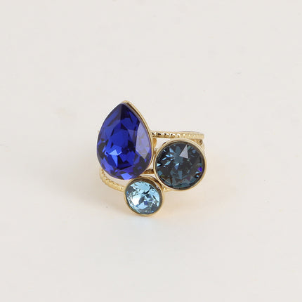 Bague Trilogie Goutte - cristaux Swarovski® goutte et rondes