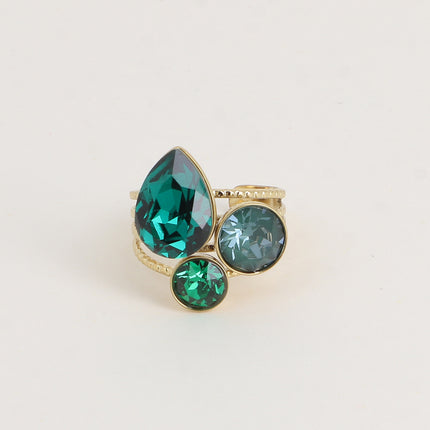 Bague Trilogie Goutte - cristaux Swarovski® goutte et rondes