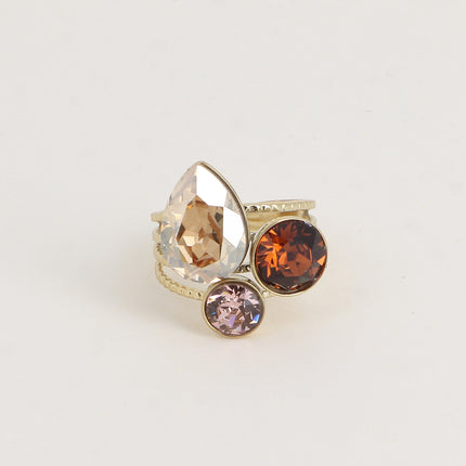 Bague Trilogie Goutte - cristaux Swarovski® goutte et rondes