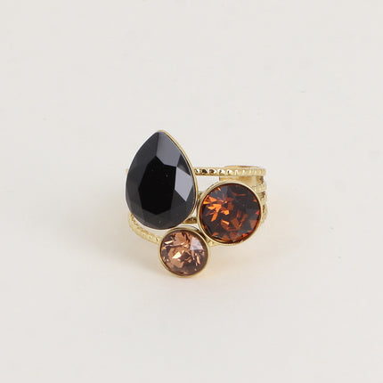 Bague Trilogie Goutte - cristaux Swarovski® goutte et rondes