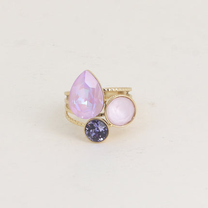 Teardrop Trilogy Ring - Swarovski® teardrop and round crystals