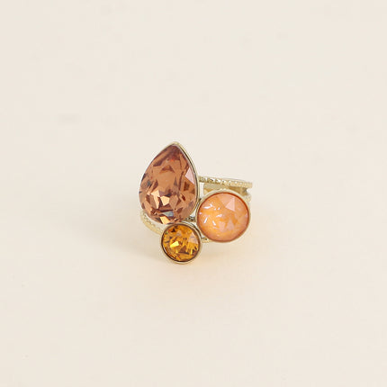 Bague Trilogie Goutte - cristaux Swarovski® goutte et rondes