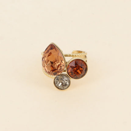 Bague Trilogie Goutte - cristaux Swarovski® goutte et rondes