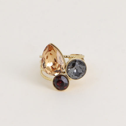Bague Trilogie Goutte - cristaux Swarovski® goutte et rondes