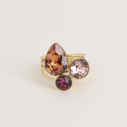 Bague Trilogie Goutte - cristaux Swarovski® goutte et rondes