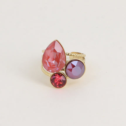 Bague Trilogie Goutte - cristaux Swarovski® goutte et rondes