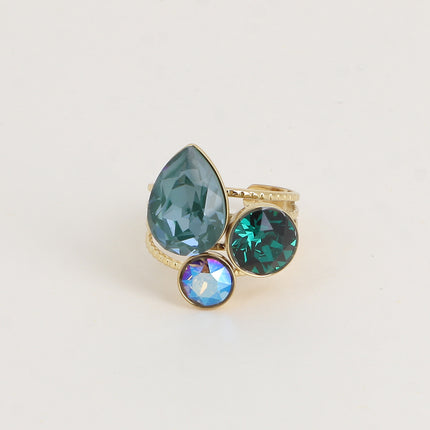 Bague Trilogie Goutte - cristaux Swarovski® goutte et rondes