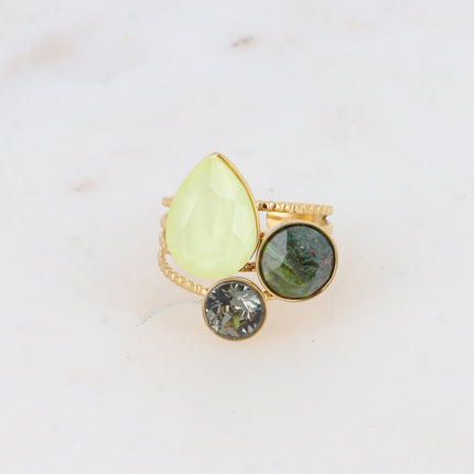 Bague Trilogie Goutte - cristaux Swarovski® goutte et rondes