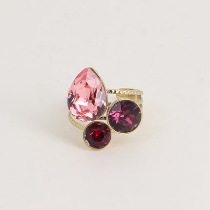 Bague Trilogie Goutte - cristaux Swarovski® goutte et rondes