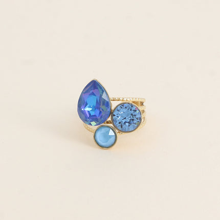 Bague Trilogie Goutte - cristaux Swarovski® goutte et rondes