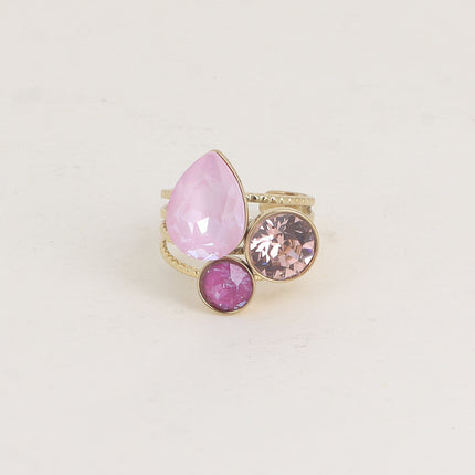 Teardrop Trilogy Ring - Swarovski® teardrop and round crystals