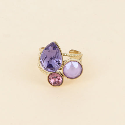 Bague Trilogie Goutte - cristaux Swarovski® goutte et rondes