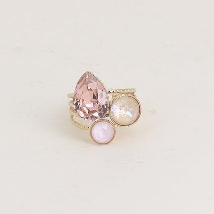 Teardrop Trilogy Ring - Swarovski® teardrop and round crystals