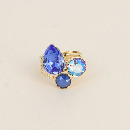 Bague Trilogie Goutte - cristaux Swarovski® goutte et rondes