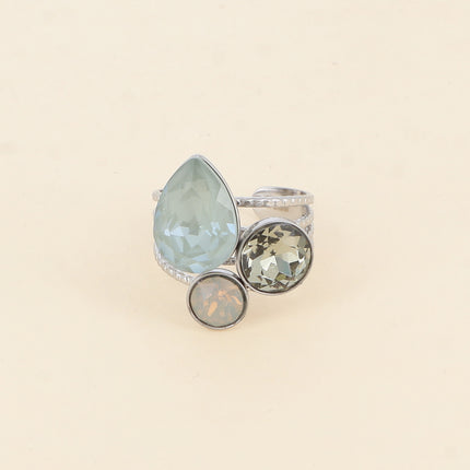 Bague Trilogie Goutte - cristaux Swarovski® goutte et rondes