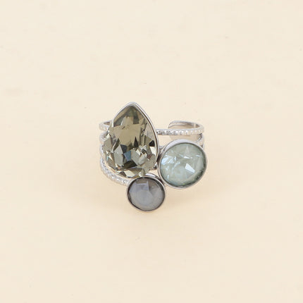 Bague Trilogie Goutte - cristaux Swarovski® goutte et rondes