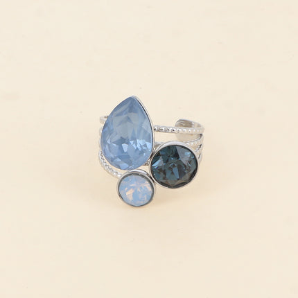 Bague Trilogie Goutte - cristaux Swarovski® goutte et rondes