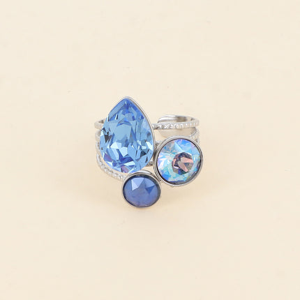 Bague Trilogie Goutte - cristaux Swarovski® goutte et rondes