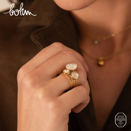 Teardrop Trilogy Ring - Swarovski® teardrop and round crystals