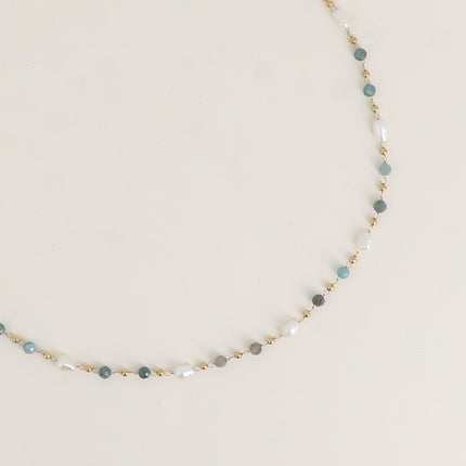 Collier Florinia - pierres naturelles, perles d'eau douce