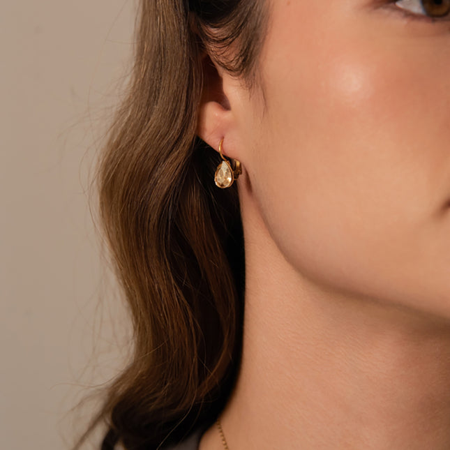 Boucles dormeuses Bertille Mini - goutte et cristaux Swarovski®