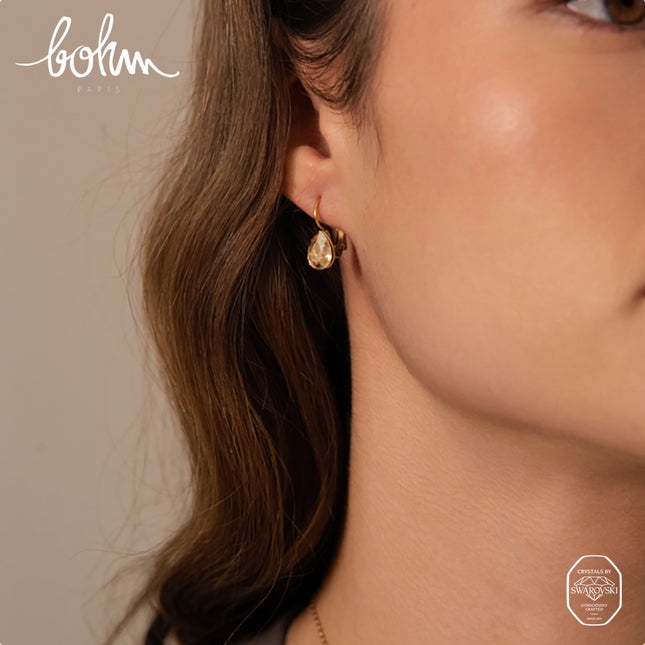 Boucles dormeuses Bertille Mini - goutte et cristaux Swarovski®