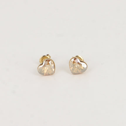Boucles puces - coeur en cristal taillé 10mm Swarovski®