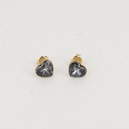 Boucles puces - coeur en cristal taillé 10mm Swarovski®
