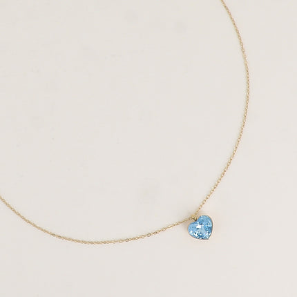 Collier - coeur en cristal taillé 10mm - orné de cristaux Swarovski®