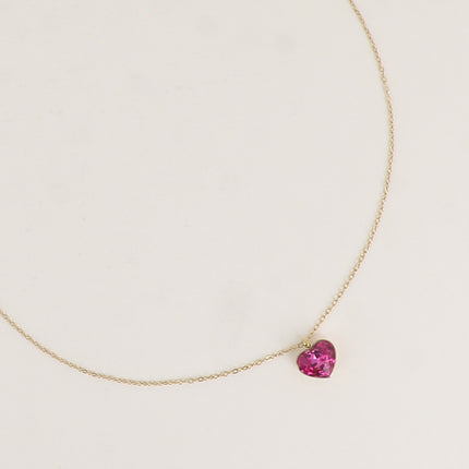 Collier - coeur en cristal taillé 10mm - orné de cristaux Swarovski®