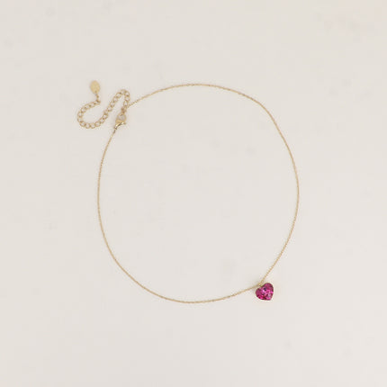 Collier - coeur en cristal taillé 10mm - orné de cristaux Swarovski®