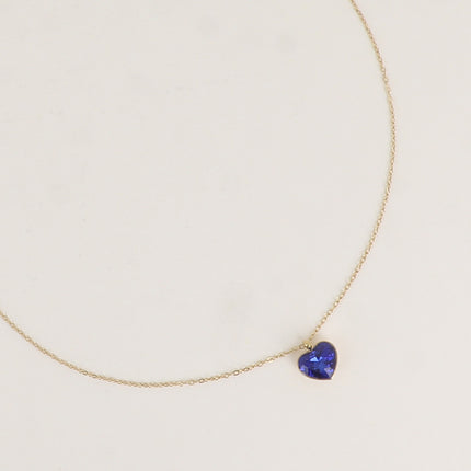 Collier - coeur en cristal taillé 10mm - orné de cristaux Swarovski®
