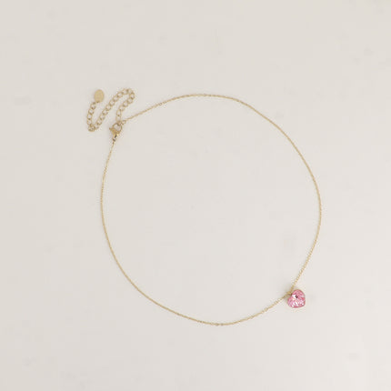 Collier - coeur en cristal taillé 10mm - orné de cristaux Swarovski®