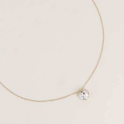 Collier - coeur en cristal taillé 10mm - orné de cristaux Swarovski®