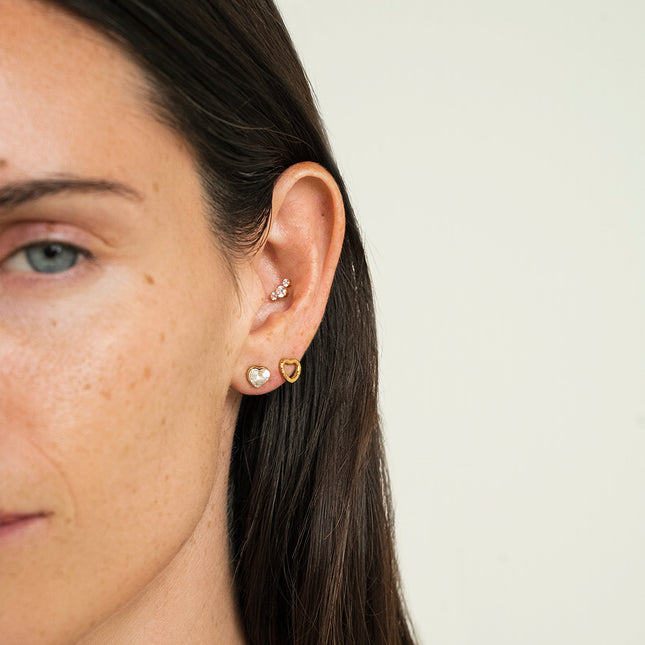 Boucles puces Rosena - coeur en cristal Swarovski® 6mm