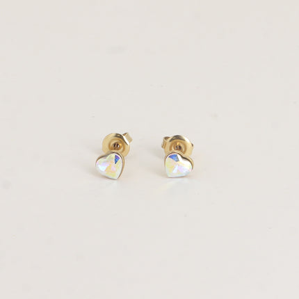Boucles puces - coeur en cristal Swarovski® 6mm