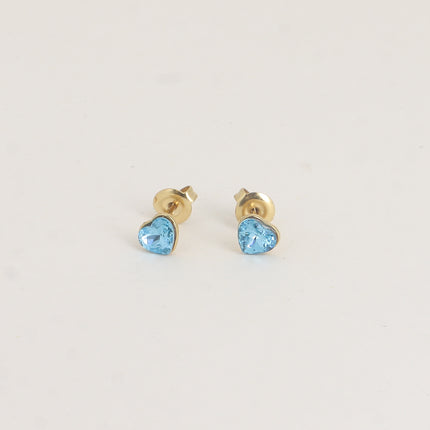 Boucles puces - coeur en cristal Swarovski® 6mm