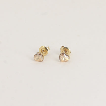 Boucles puces - coeur en cristal Swarovski® 6mm
