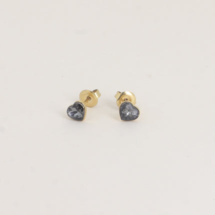 Boucles puces - coeur en cristal Swarovski® 6mm