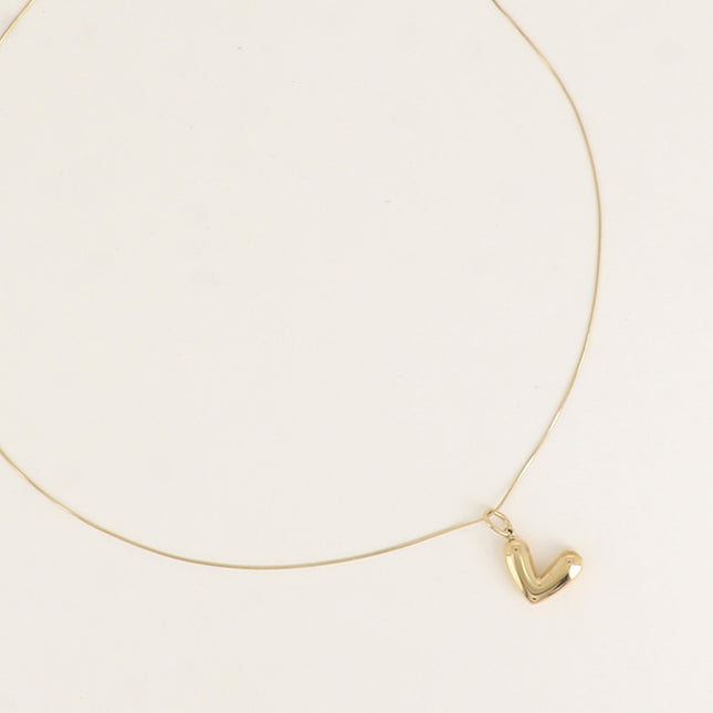Collier - maille serpent fine et pendentif coeur